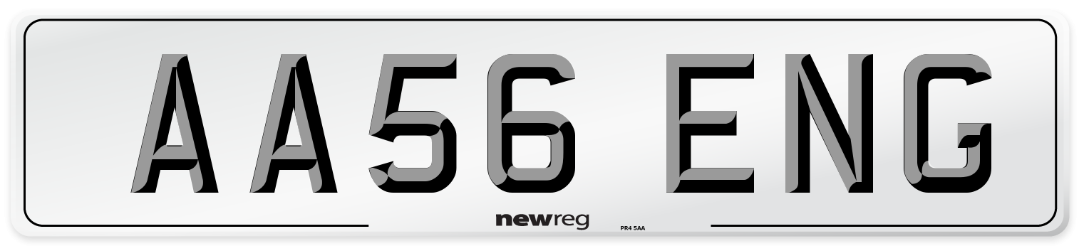 AA56 ENG Number Plate from New Reg